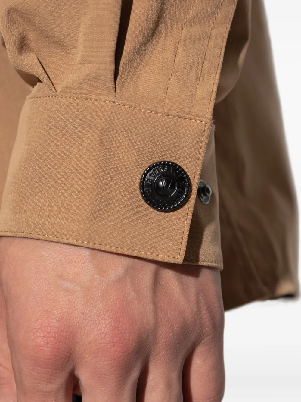 Versace Jeans Couture Shirtjack met zak-detail en rits Beige