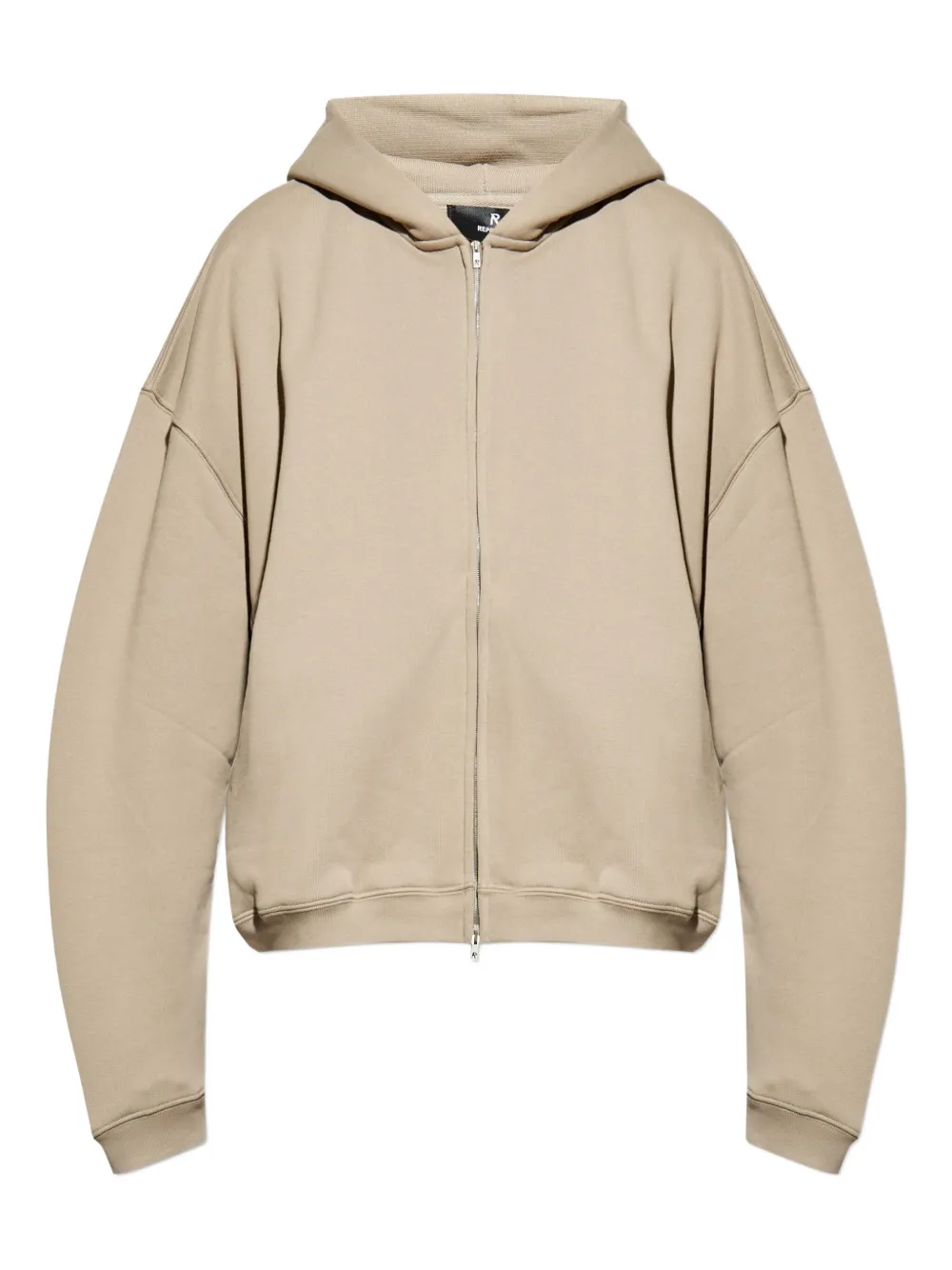Represent hooded zip-up sweatshirt | Neutrals | Image 1