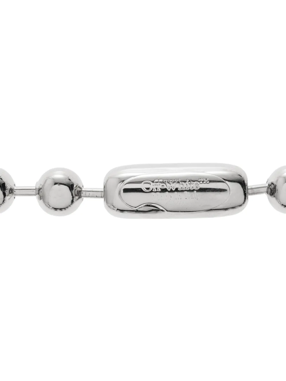 Off-white Arrows-pendant Ball-chain Necklace In Metallic