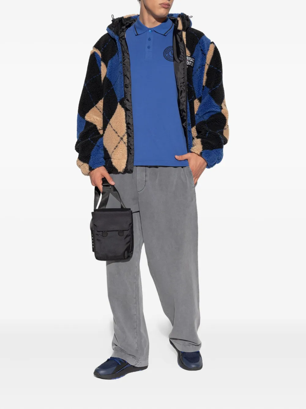 Versace Jeans Couture logo-patch elasticated trousers - Grijs
