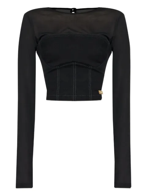 Versace Jeans Couture mesh-panel corset top