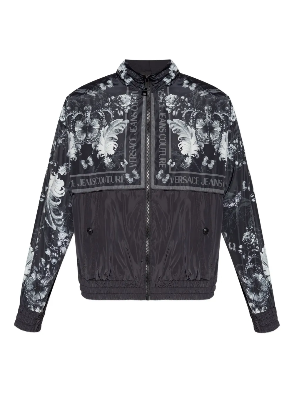 Versace Jeans Couture baroque-print zip-up jacket | Black | Image 1