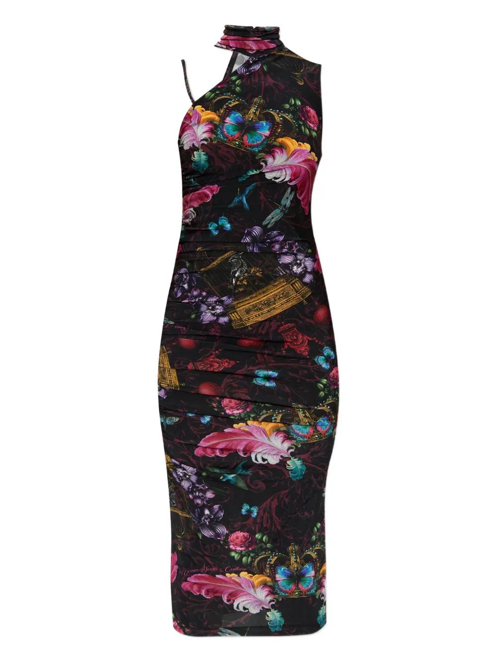 Versace Jeans Couture floral-print midi dress | Black | Image 1