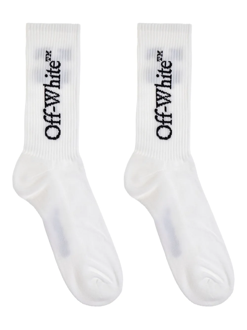 Off-white Logo-embroidered Cotton Socks In White