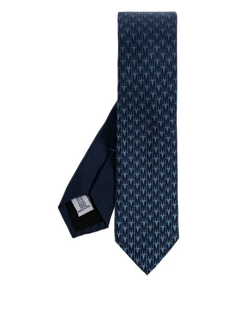 Moschino pattern silk tie