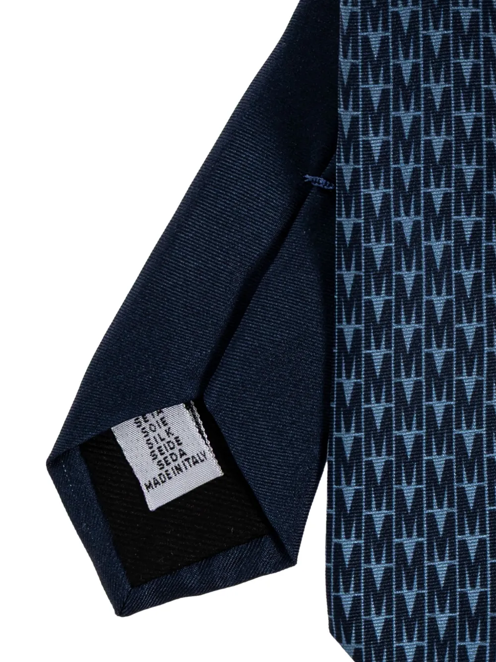 Moschino pattern silk tie - Blauw
