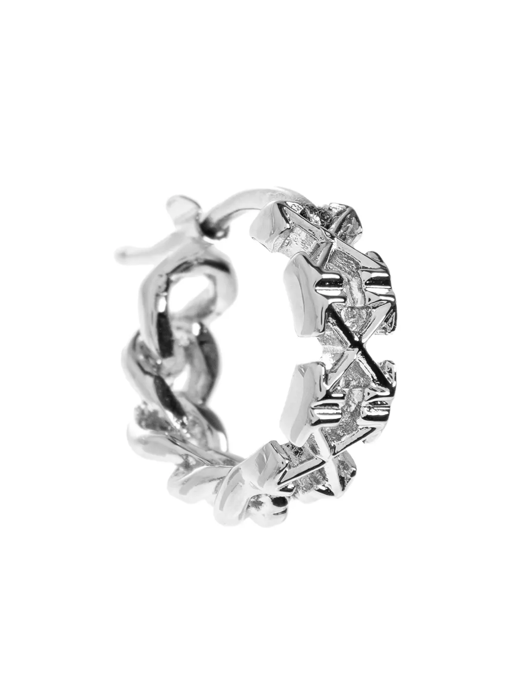 Off-white Arrows-motif Hoop Earring In Silver