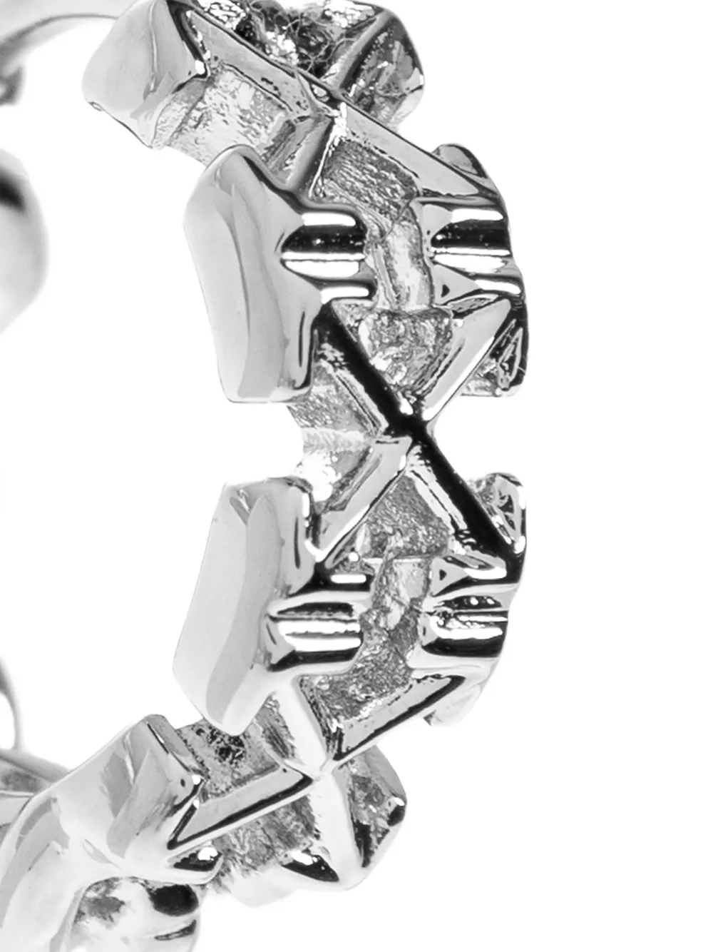 Off-white Arrows-motif Hoop Earring In Silver