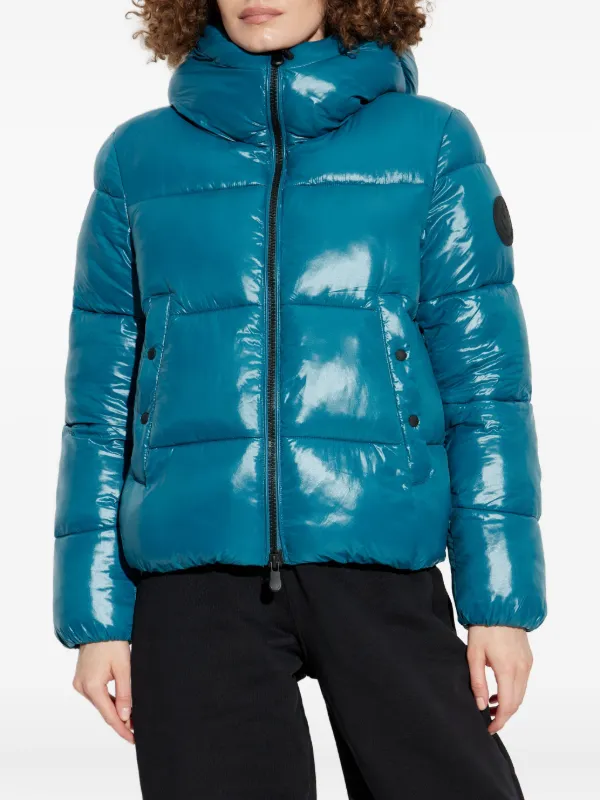 Save The Duck Biddy Hooded Puffer Jacket | Blue | FARFETCH RO