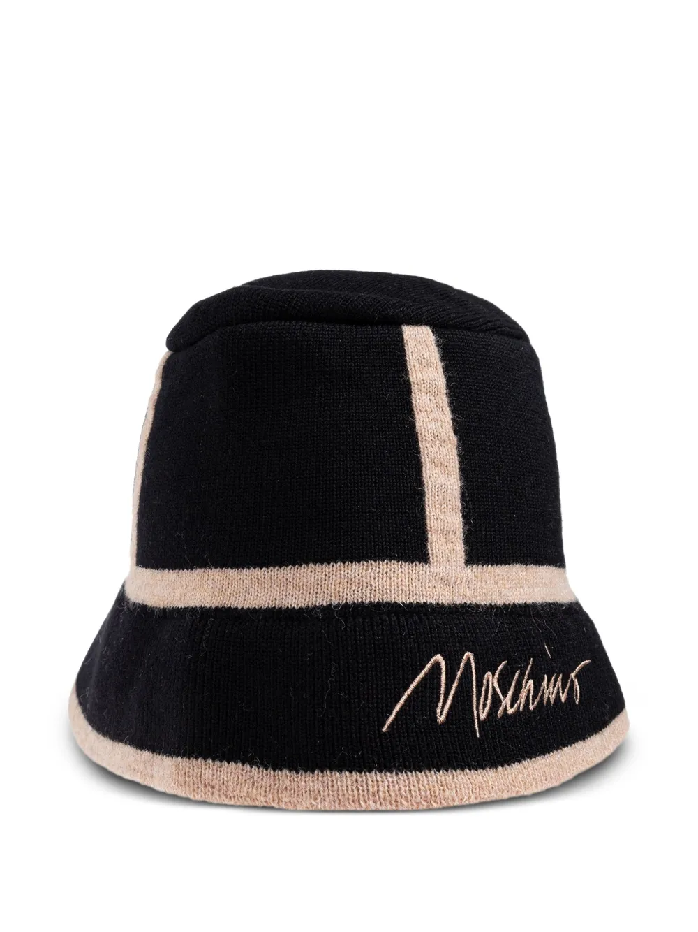 Moschino Panelled Wool Bucket Hat In Black