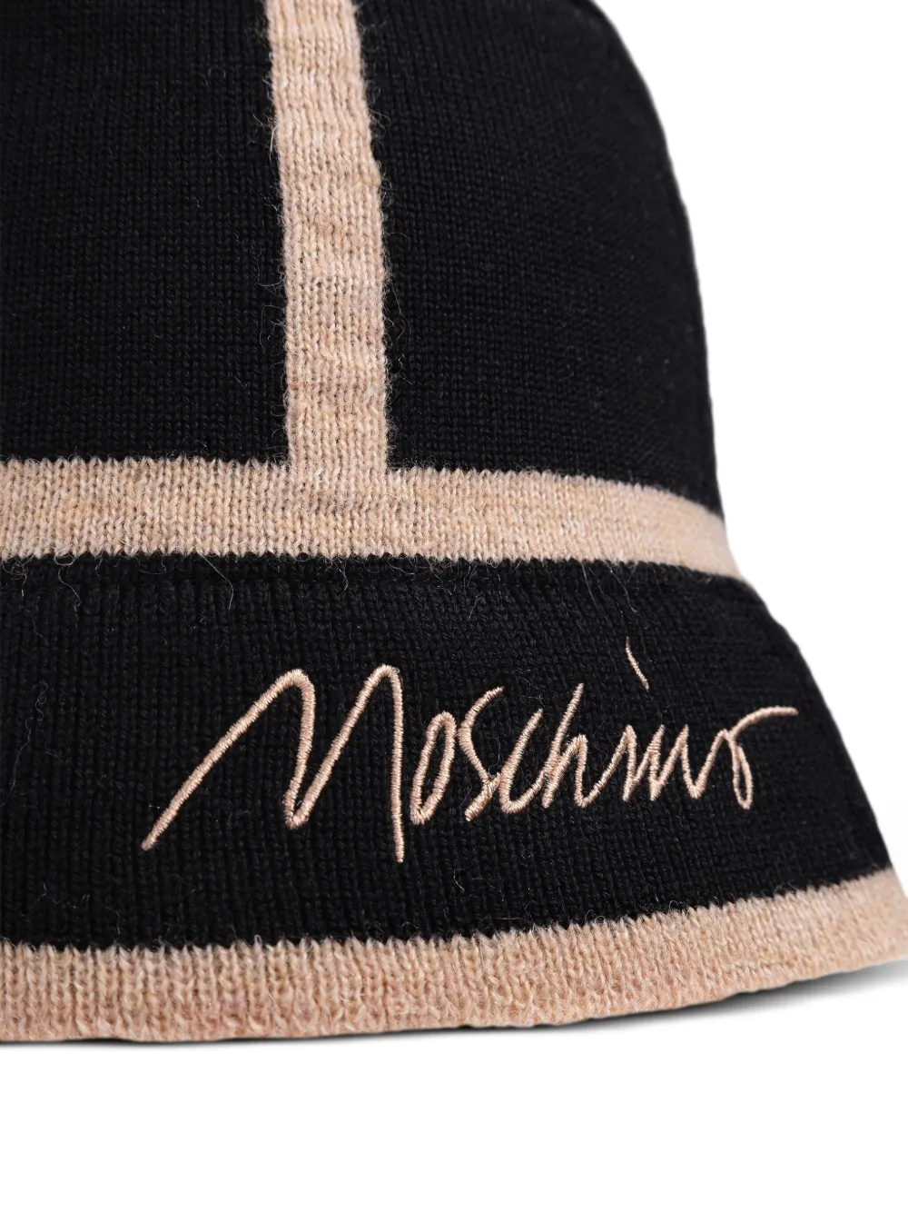 Moschino Panelled Wool Bucket Hat In Black