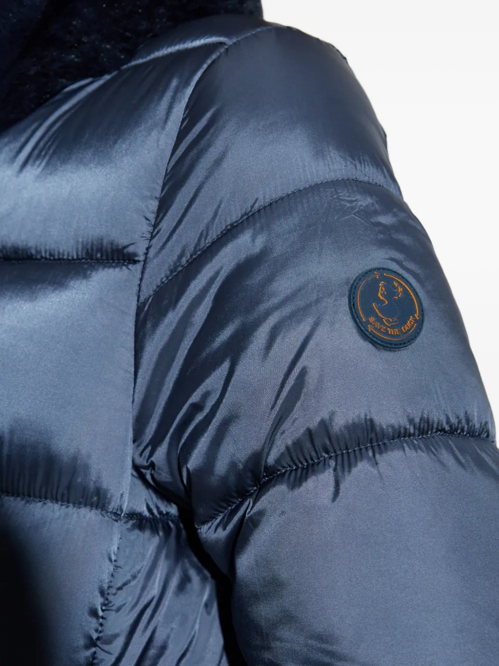 Save The Duck Quilted Faux-fur Collar Jacket In Blue