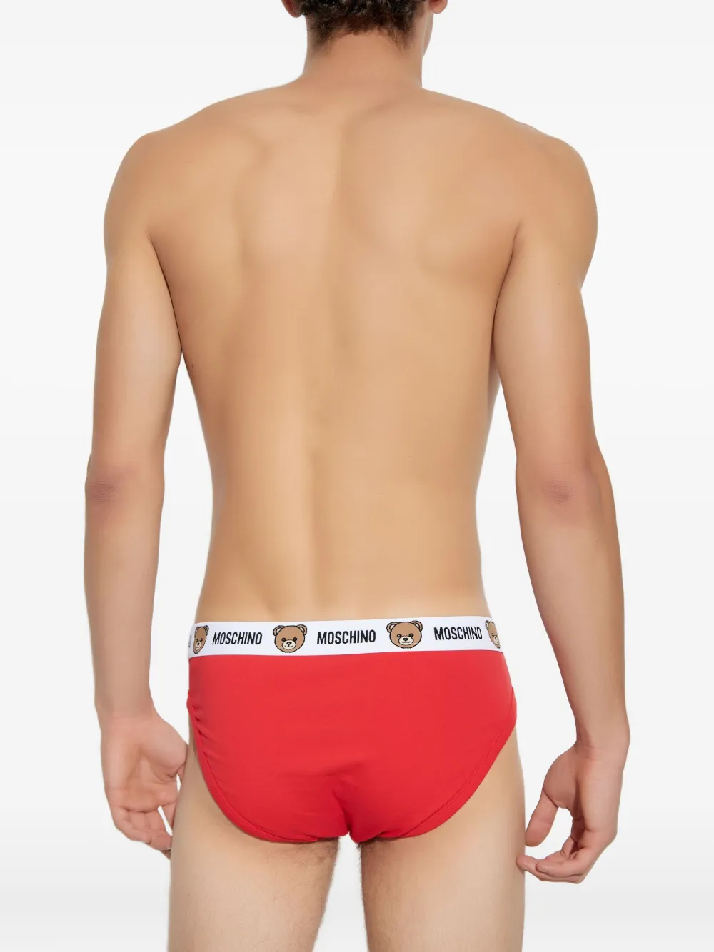 Moschino Teddy-print Briefs (pack Of Two) In Red