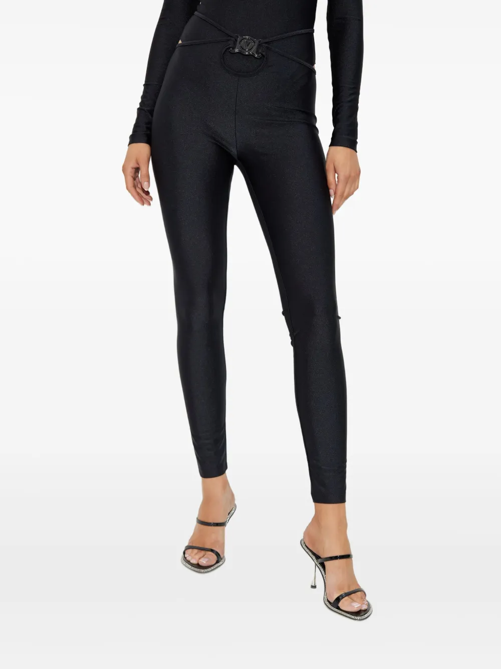 Versace Jeans Couture Legging met logoplakkaat Zwart