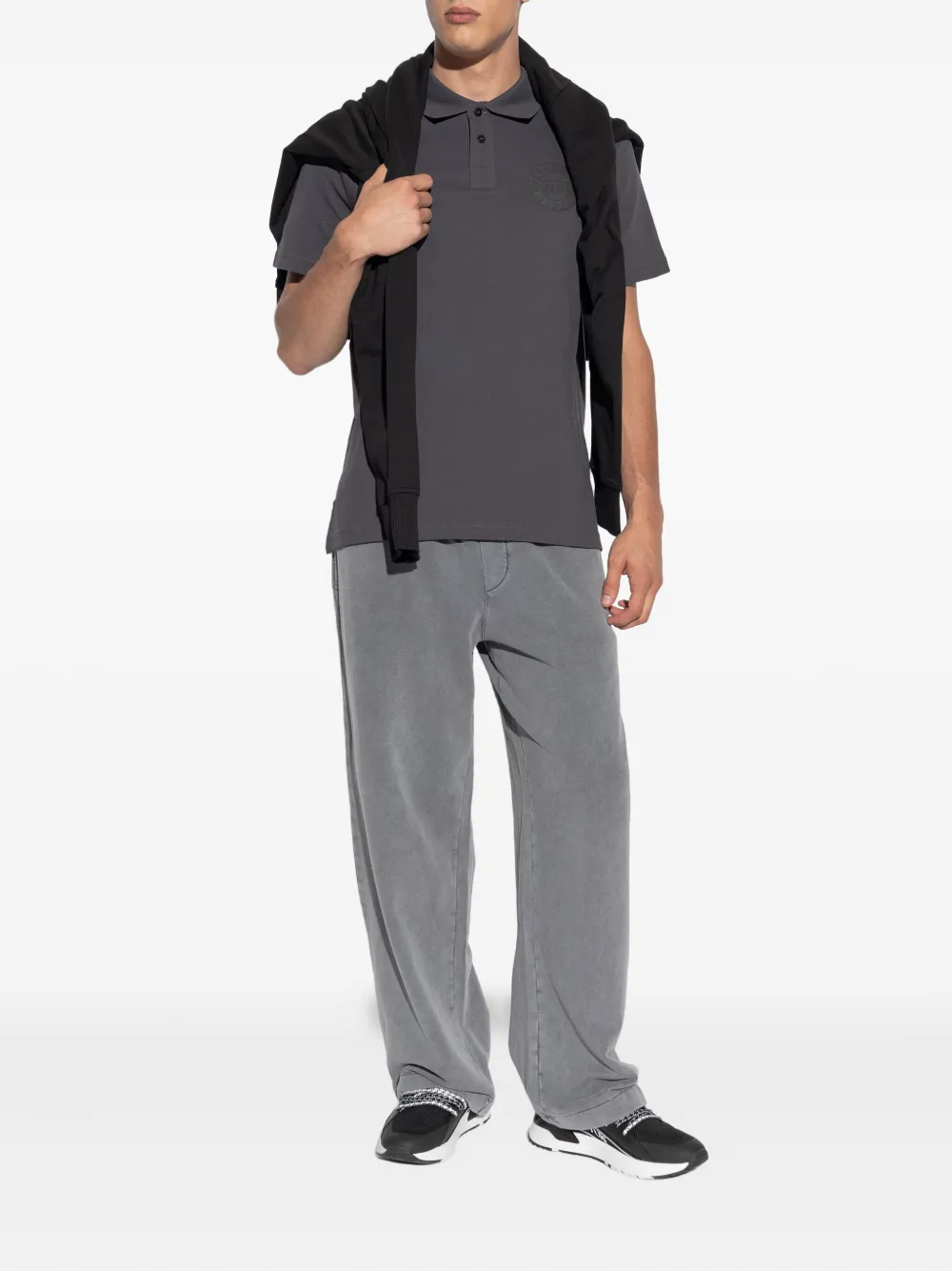 Versace Jeans Couture logo cotton polo shirt - Grijs