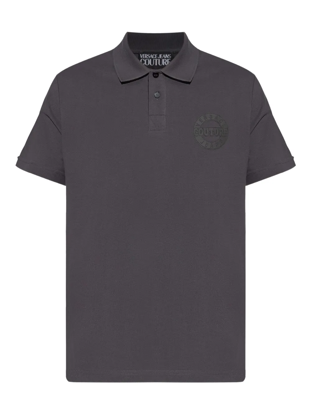 Versace Jeans Couture logo cotton polo shirt | Grey | Image 1