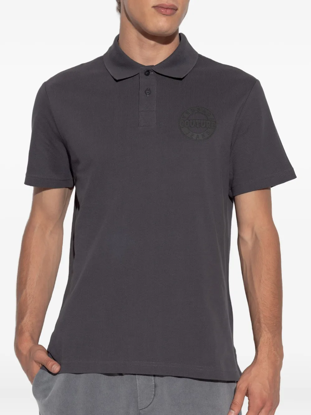 Versace Jeans Couture Poloshirt met logo Grijs