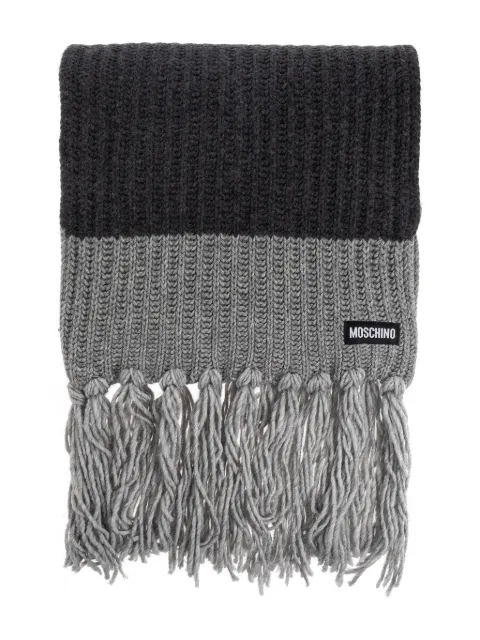 Moschino ribbed-knit fringed scarf