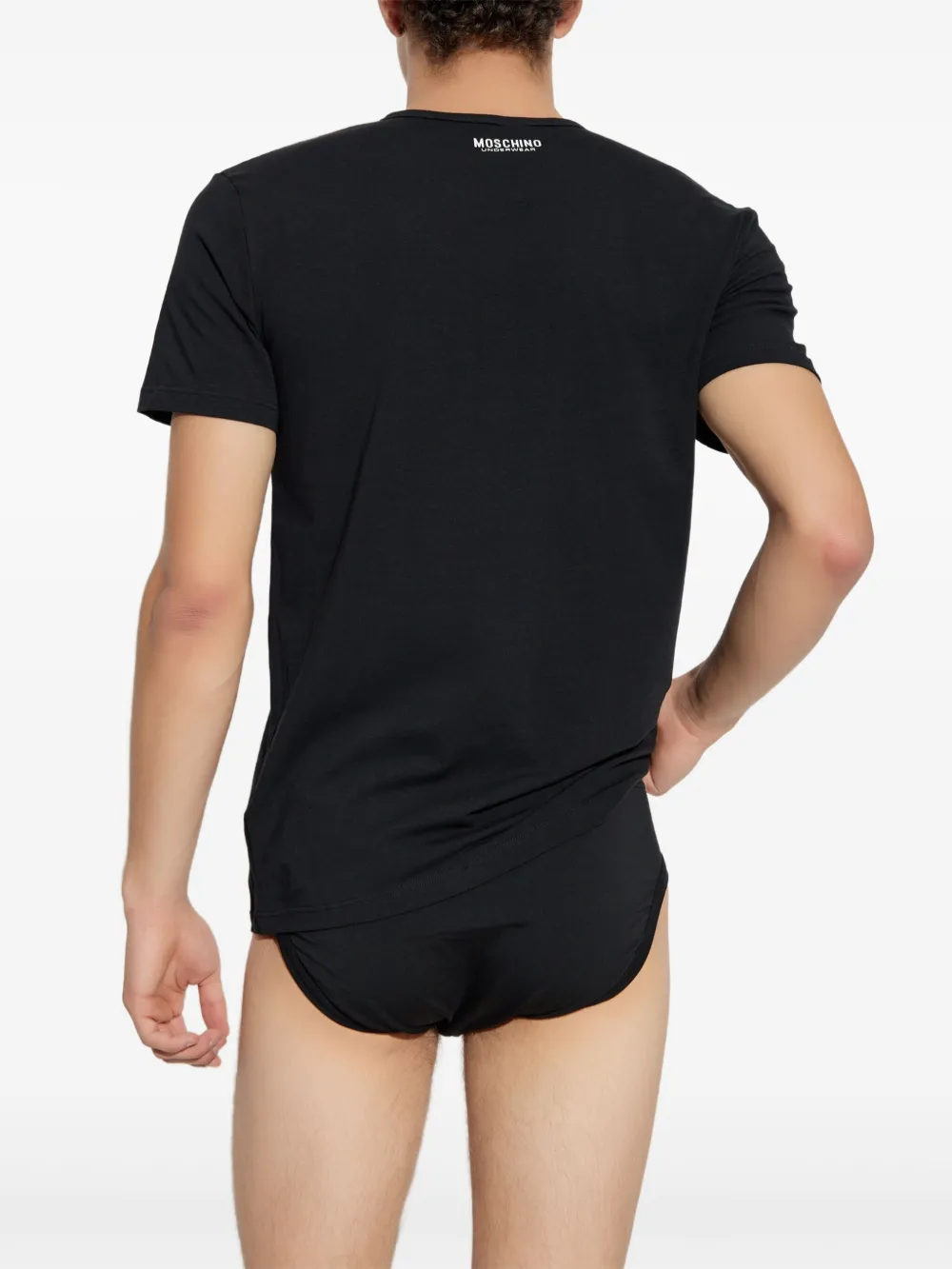 Moschino Cotton Crew-neck T-shirt (pack Of Two) In Black