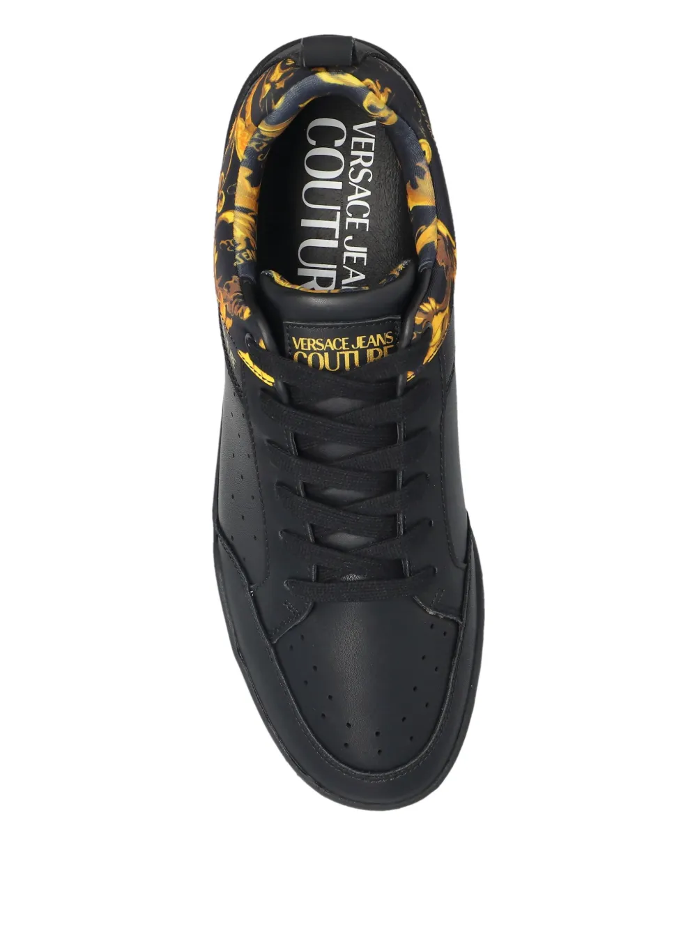 Versace Jeans Couture Barocco-print Sneakers In Black