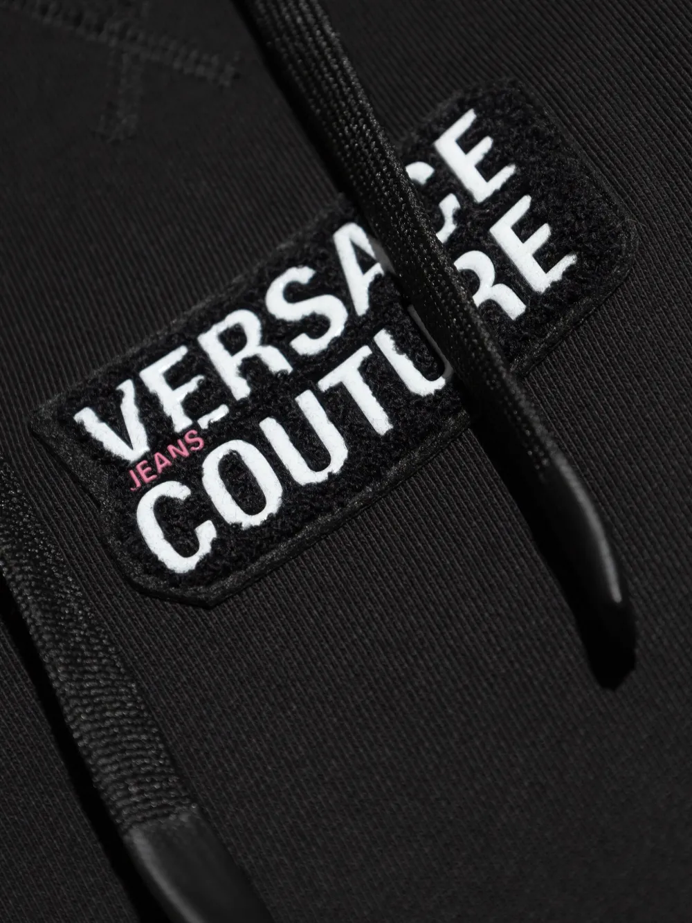 Versace Jeans Couture Hoodie met logopatch Zwart