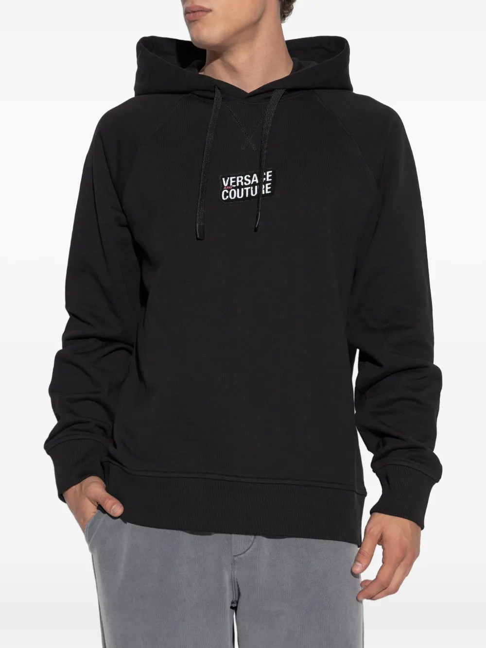 Versace Jeans Couture Hoodie met logopatch Zwart