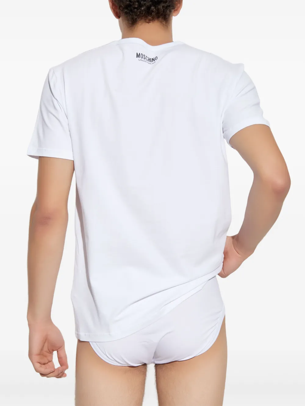 Moschino Crew-neck Cotton T-shirt (pack Of Two) In White