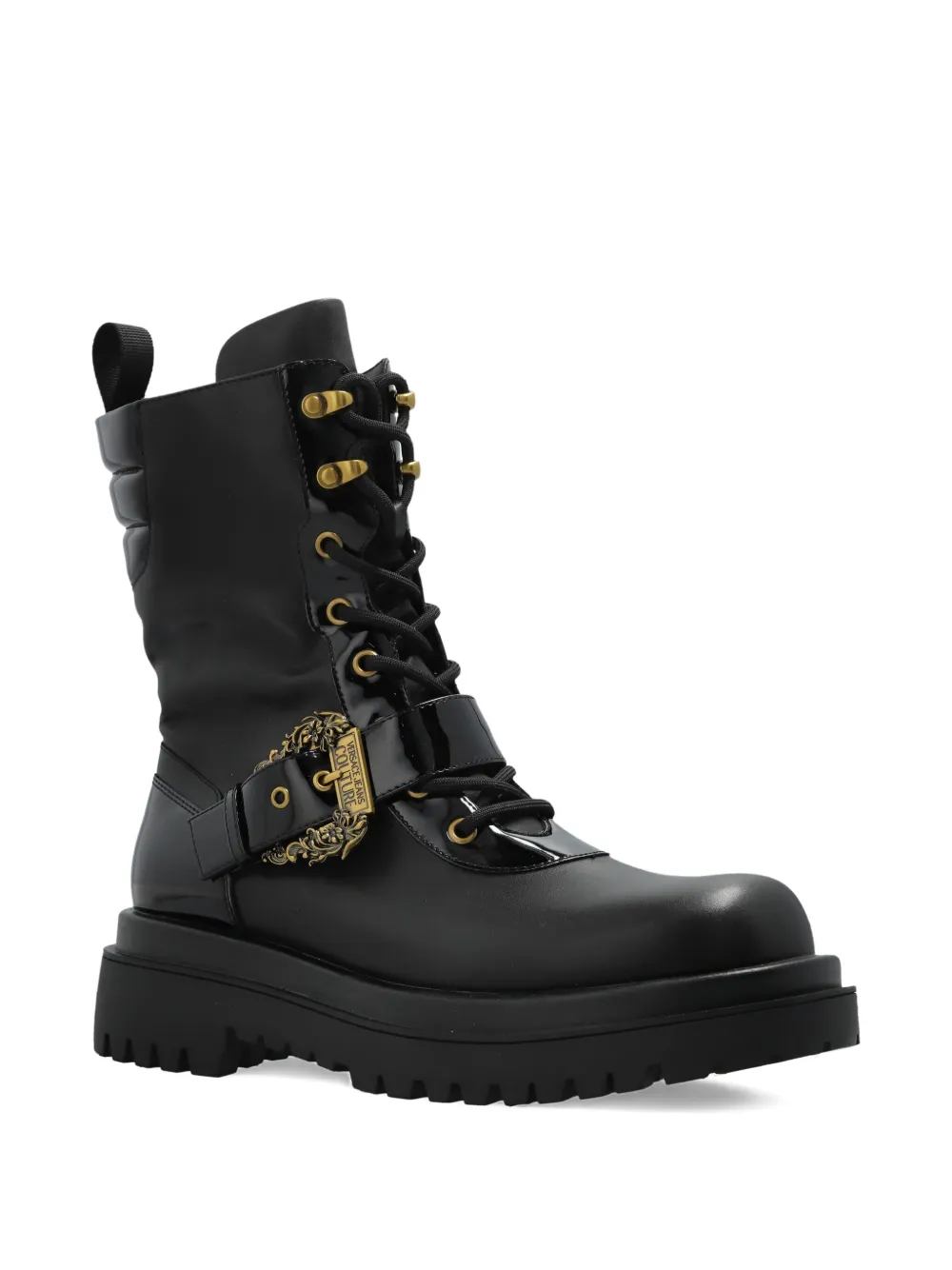 Versace Jeans Couture buckled lace-up biker boots | Biker Boots | Image 2