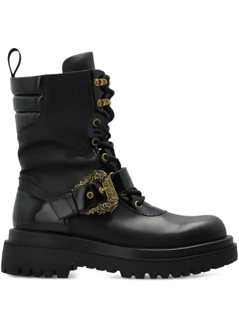 Versace Jeans Couture buckled lace-up biker boots