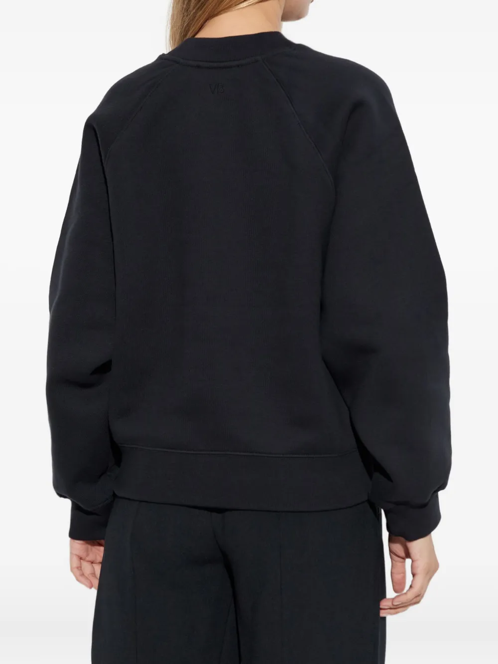 Victoria Beckham Raglan-sleeves Cotton Sweatshirt In Black