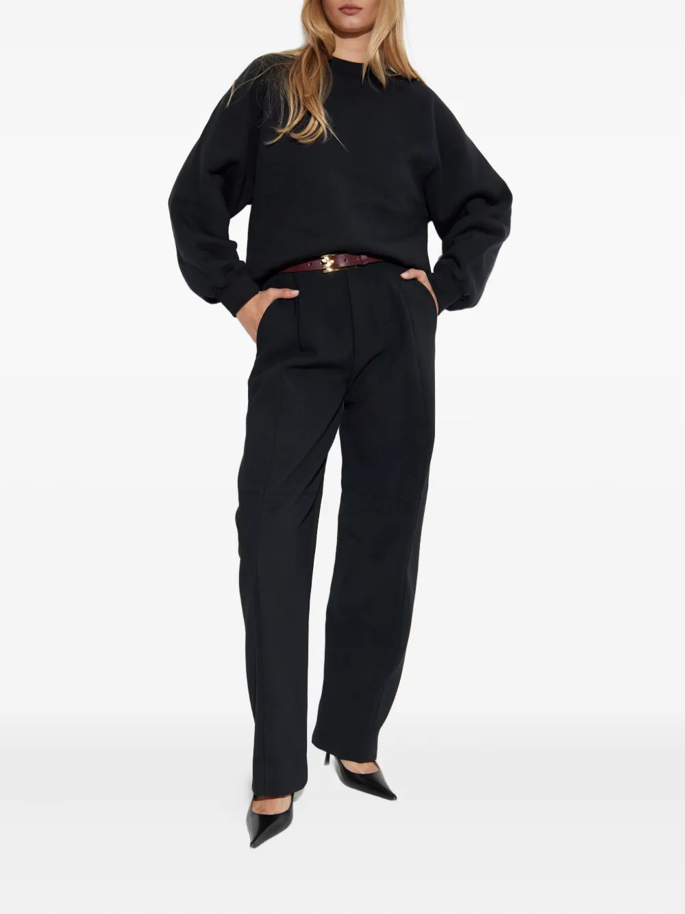 Victoria Beckham Raglan-sleeves Cotton Sweatshirt In Black