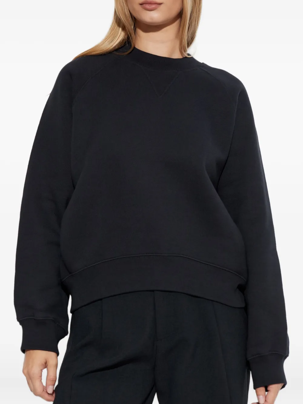Victoria Beckham Raglan-sleeves Cotton Sweatshirt In Black