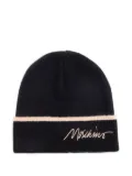 Moschino logo-lettering beanie hat - Black