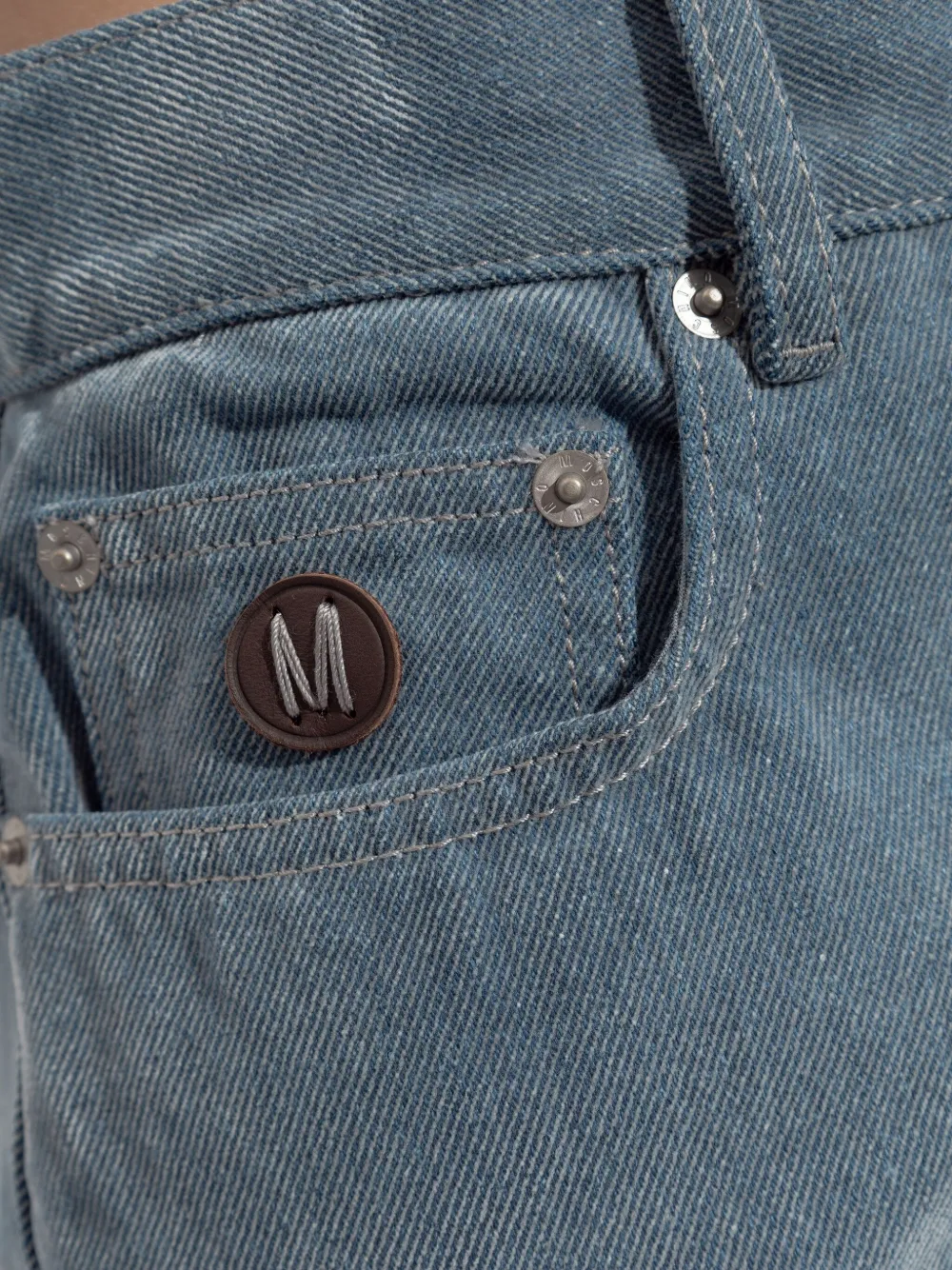 Moschino Button-fastening Denim Midi Straight Skirt In Blue