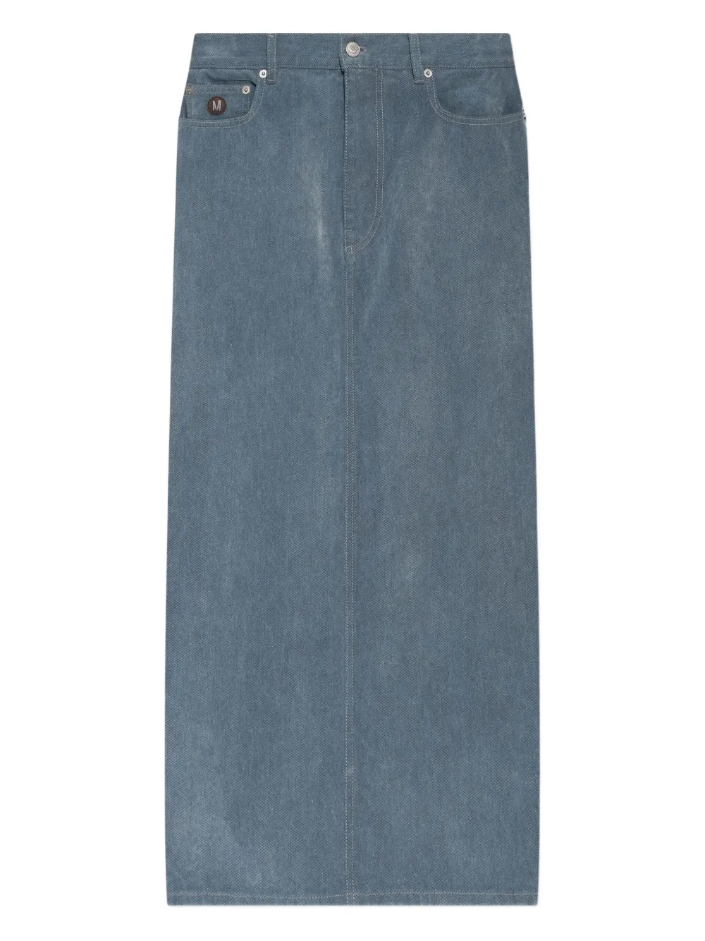 Moschino Button-fastening Denim Midi Straight Skirt In Blue