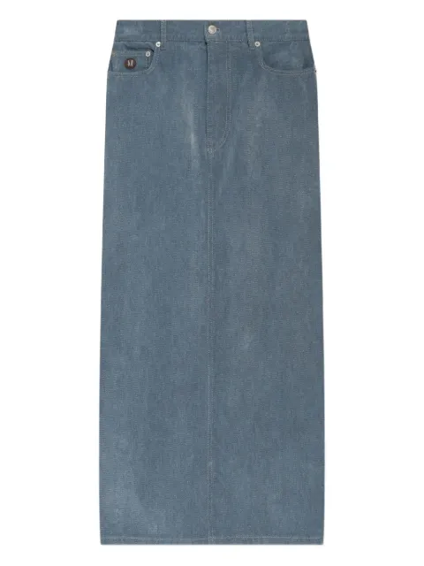 Moschino button-fastening denim midi straight skirt