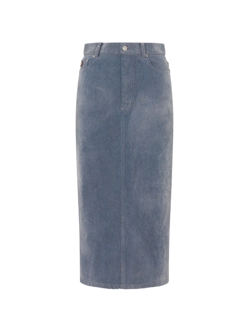 Moschino Denim midi-rok met knoopsluiting Blauw