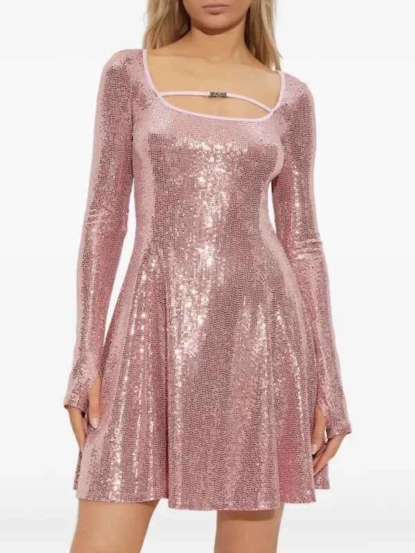 Versace Jeans Couture sequin-embellished Mini Dress | Pink | FARFETCH Versace Jeans Couture sequin-embellished Mini Dress | Pink | FARFETCH