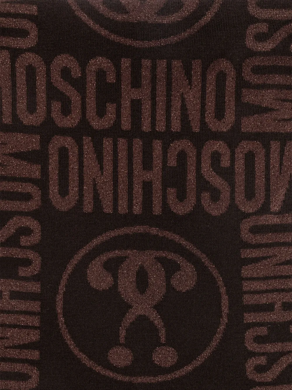 Moschino Metallic-effect Wool Scarf In Brown