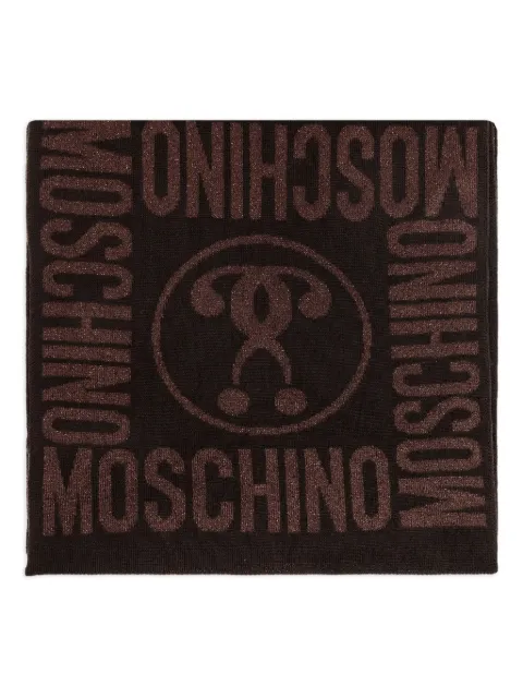 Moschino metallic-effect wool scarf