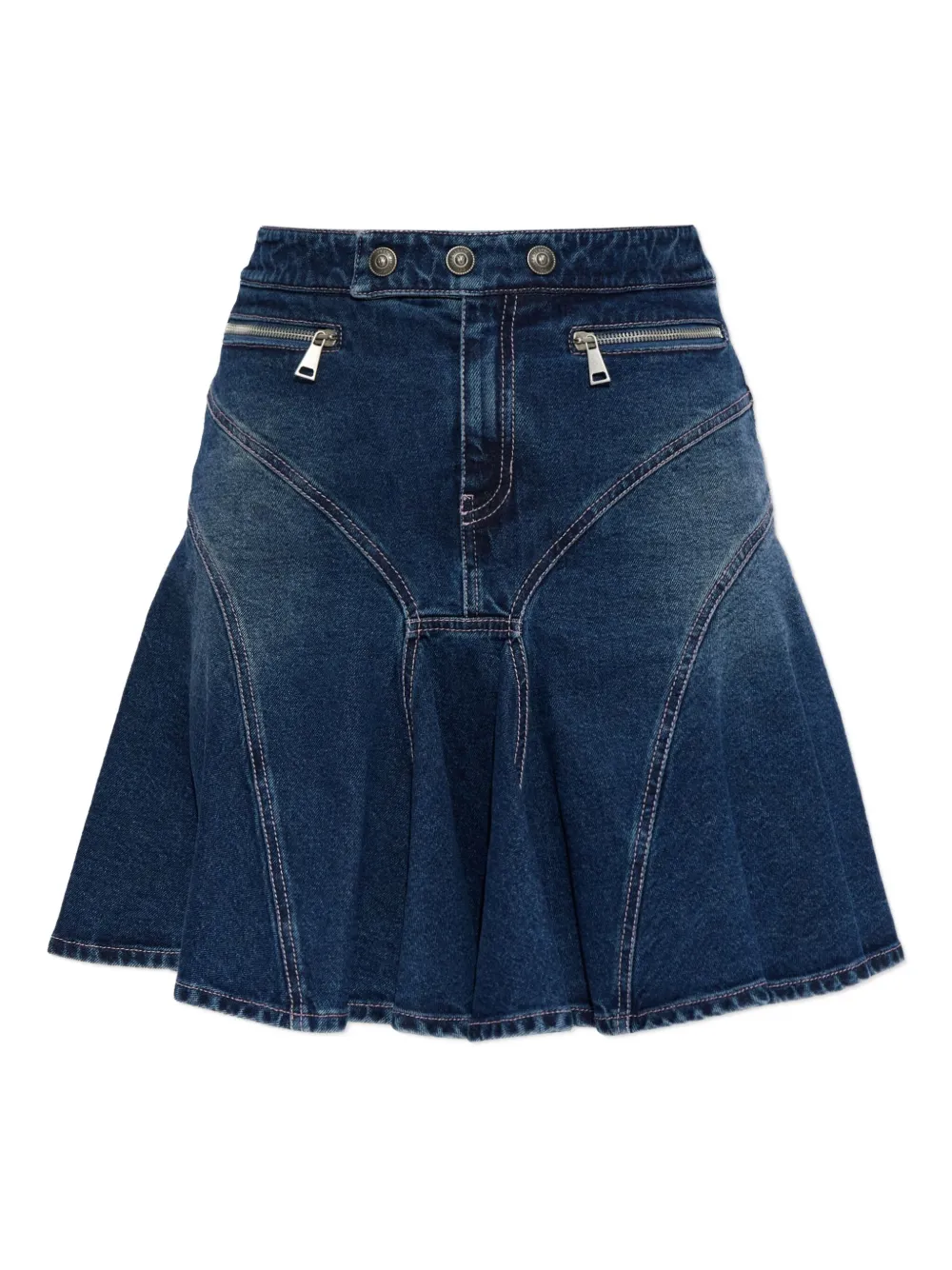 Versace Jeans Couture zip-detail mini skirt | Blue | Image 1