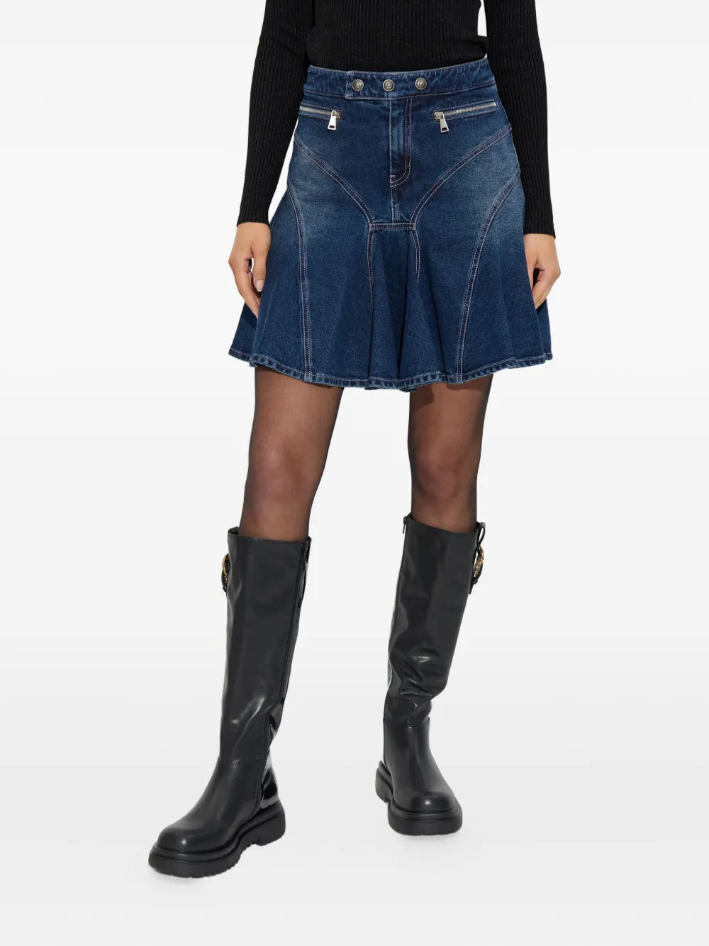 Versace Jeans Couture Mini-rok met rits Blauw