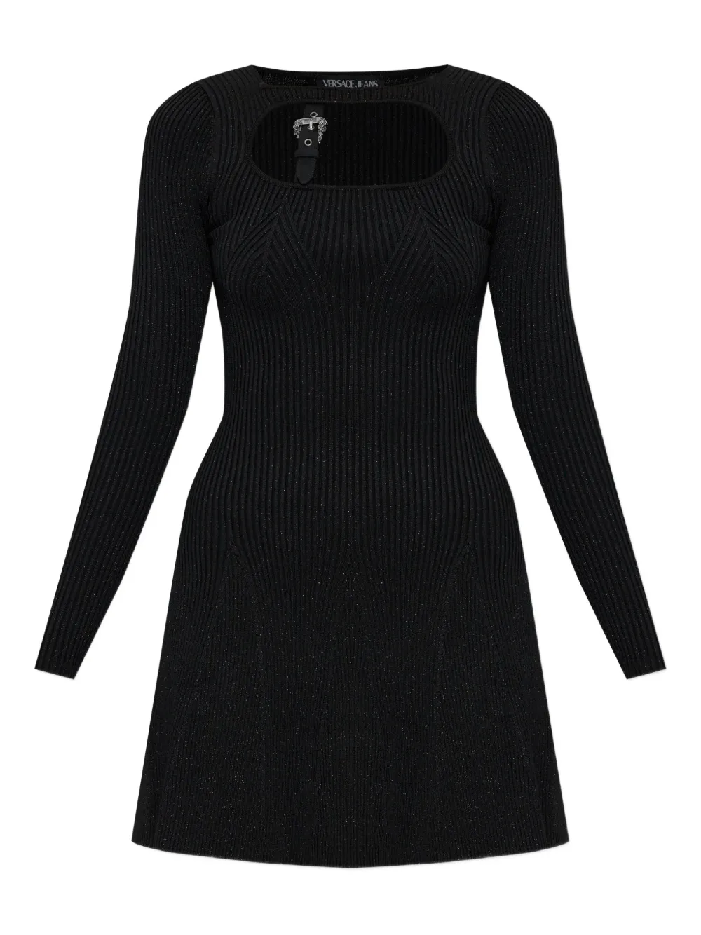 Versace Jeans Couture buckle-detail ribbed-knit mini dress | Black | Image 1