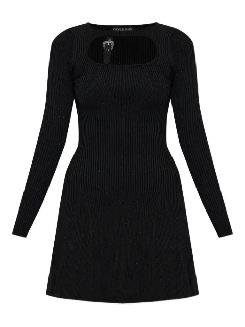 Versace Jeans Couture buckle-detail ribbed-knit mini dress