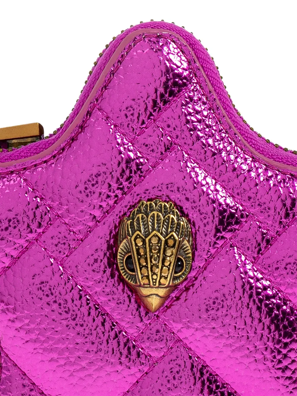 Kurt Geiger Kensington Star Quilted Keyring In Purple