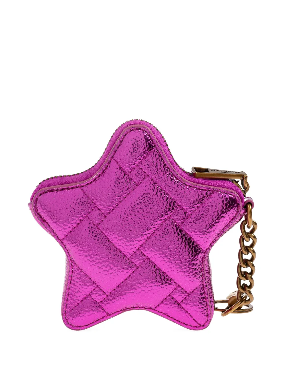 Kurt Geiger Kensington Star Quilted Keyring In Purple