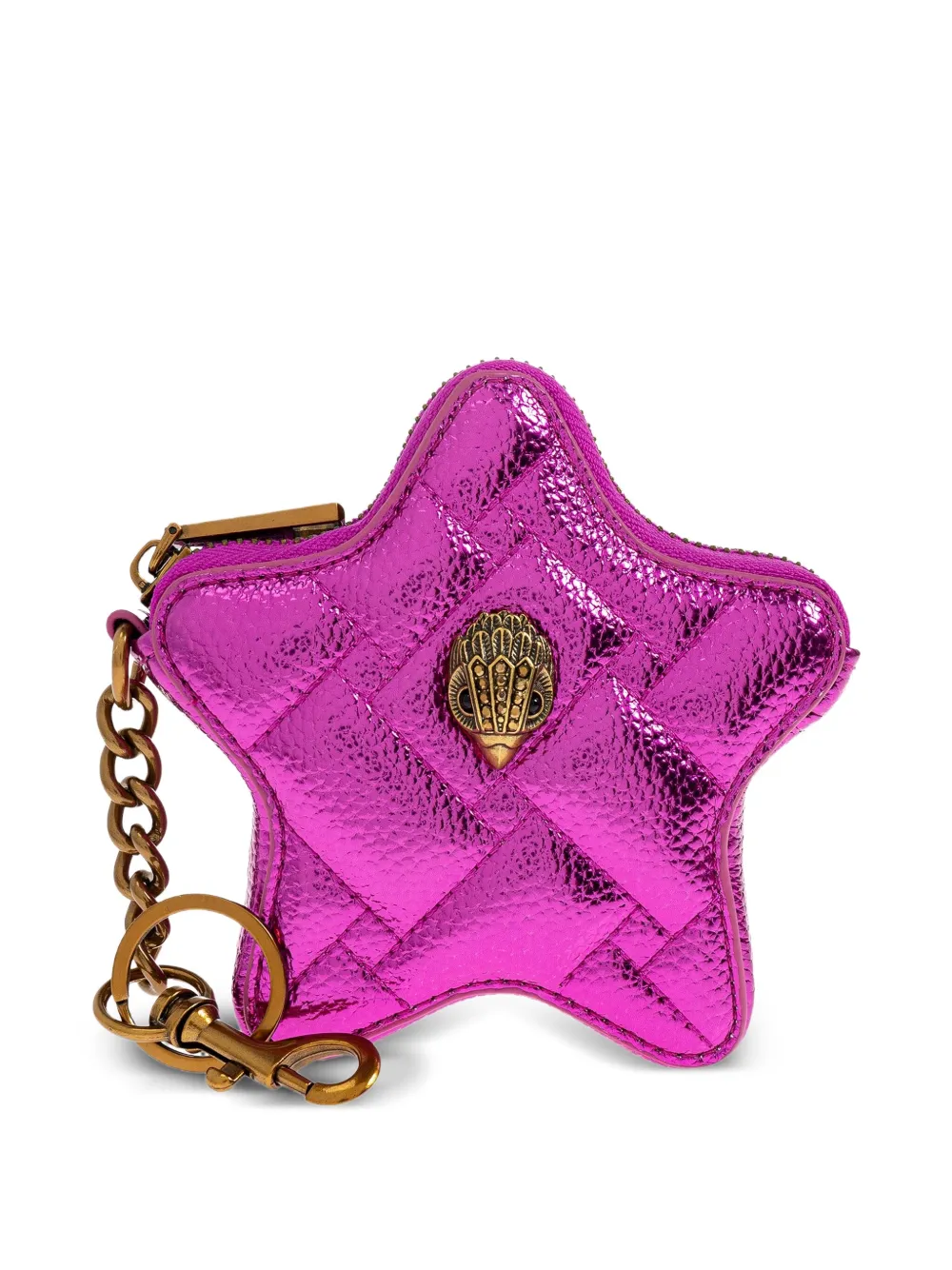 Kurt Geiger London Kensington Star quilted keyring | Pink | Image 1