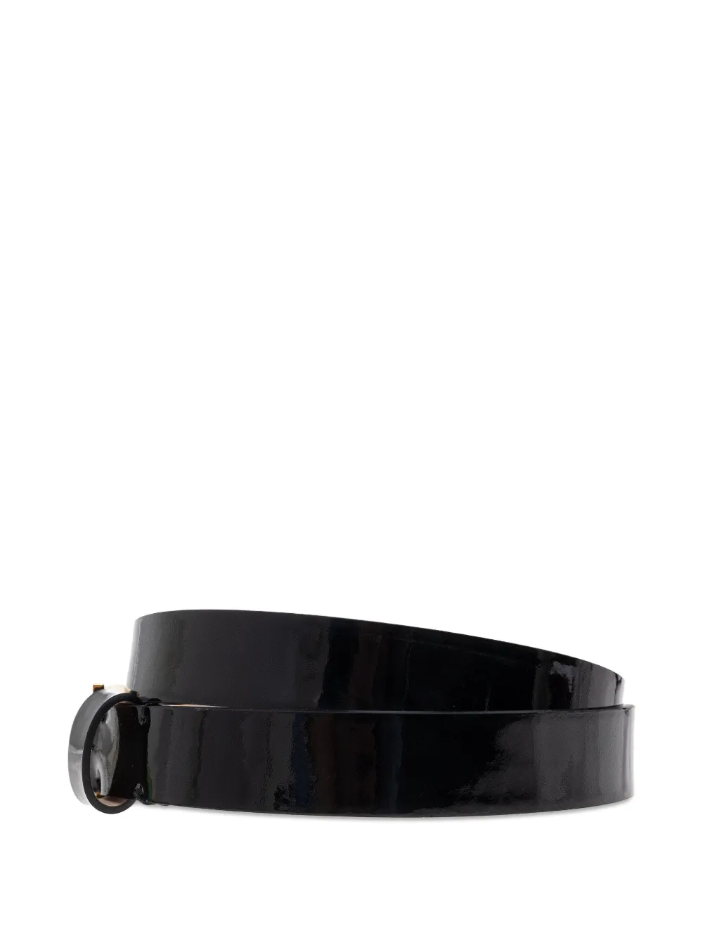 Victoria Beckham wide-buckle leather belt - Zwart