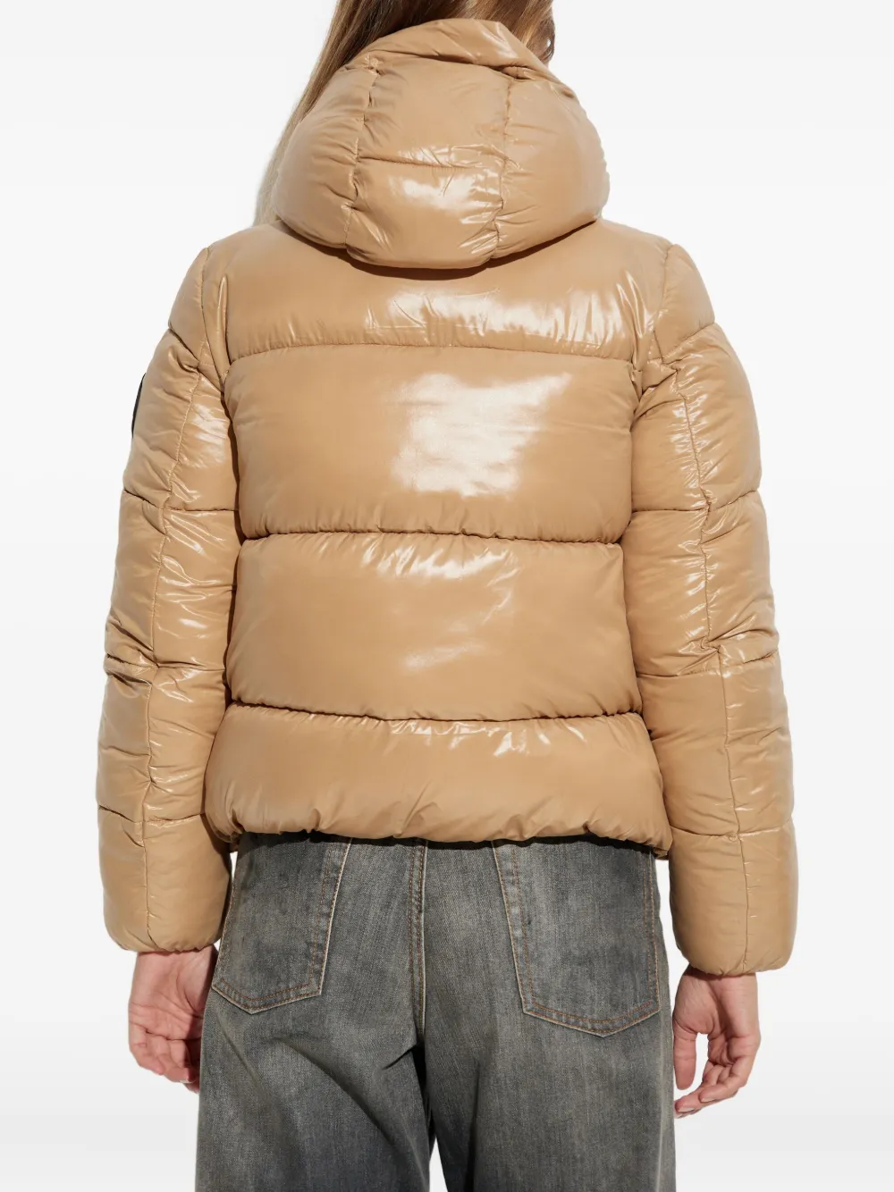 Save The Duck Biddy Hooded Puffer Jacket In Brown