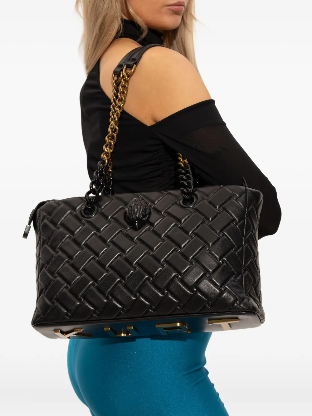 Kurt Geiger Kensington Quilted Chain-strap Tote Bag In Black